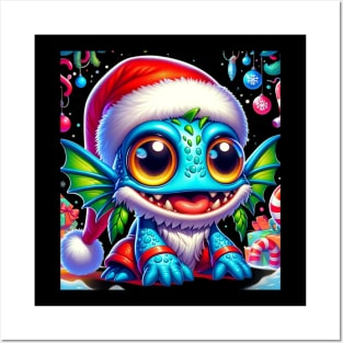 Joyful Baby Murloc in Santa Hat: Christmas Adventure Posters and Art